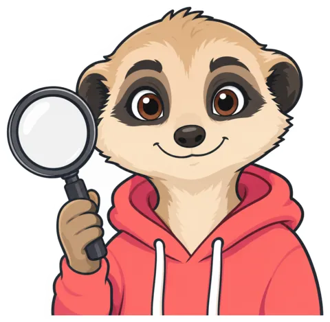 The Order Entry Checker, a cartoon meerkat with a magnifying glass